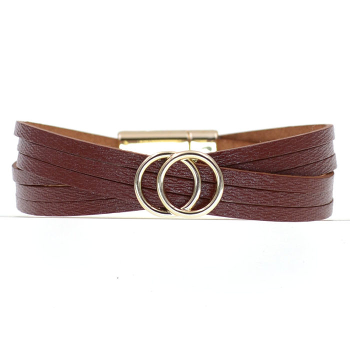 Wellmore New Simple Leather Bracelets For Women Multiple Layer Wrap Bracelet Female Jewelry Wholesale 2