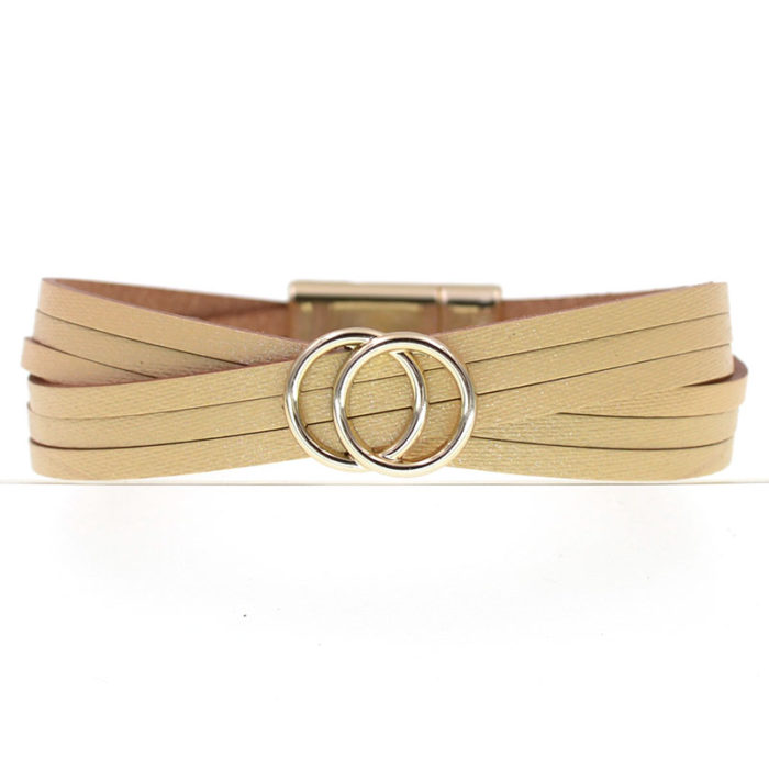 Wellmore New Simple Leather Bracelets For Women Multiple Layer Wrap Bracelet Female Jewelry Wholesale 4