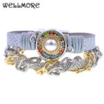 Wellmore Bohemia Leather Bracelets For Women Trendy Metal Chain Bracelets Fashion Magnet Charm Bracelets Jewelry Wholesale 1