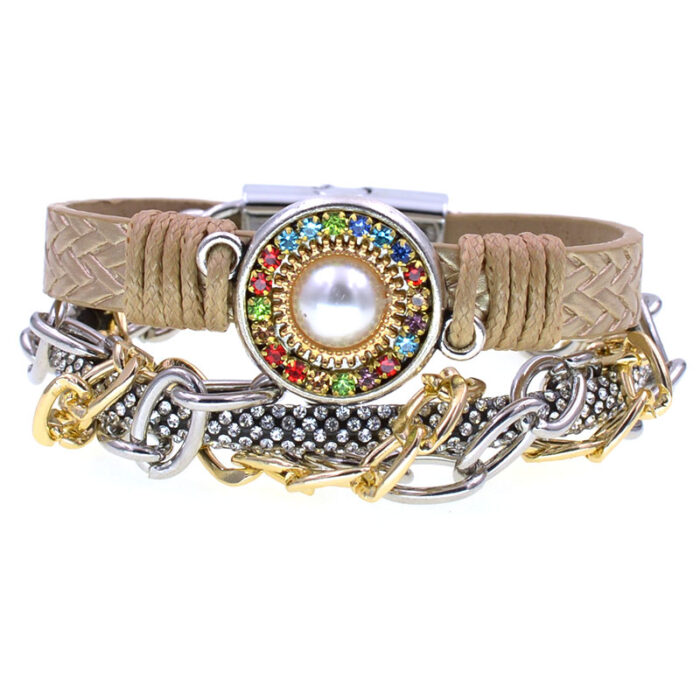 Wellmore Bohemia Leather Bracelets For Women Trendy Metal Chain Bracelets Fashion Magnet Charm Bracelets Jewelry Wholesale 2