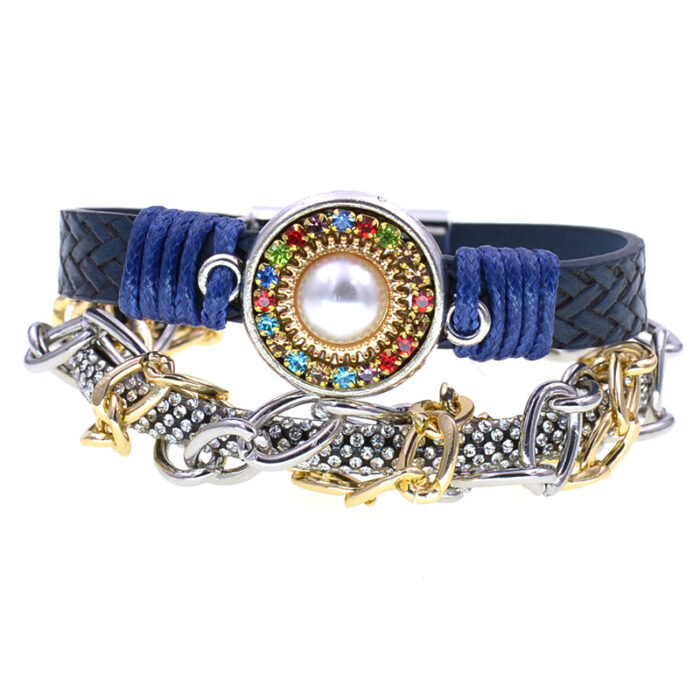 Wellmore Bohemia Leather Bracelets For Women Trendy Metal Chain Bracelets Fashion Magnet Charm Bracelets Jewelry Wholesale 4