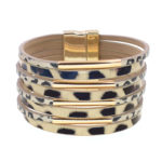 Wellmore Leopard Print Women Bracelets Bohemia Bracelets Charm Magnet Leather Bracelets For Women Fahion Party Jewelry 3