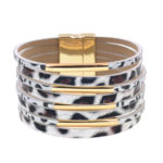 Wellmore Leopard Print Women Bracelets Bohemia Bracelets Charm Magnet Leather Bracelets For Women Fahion Party Jewelry 4