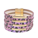 Wellmore Leopard Print Women Bracelets Bohemia Bracelets Charm Magnet Leather Bracelets For Women Fahion Party Jewelry 5